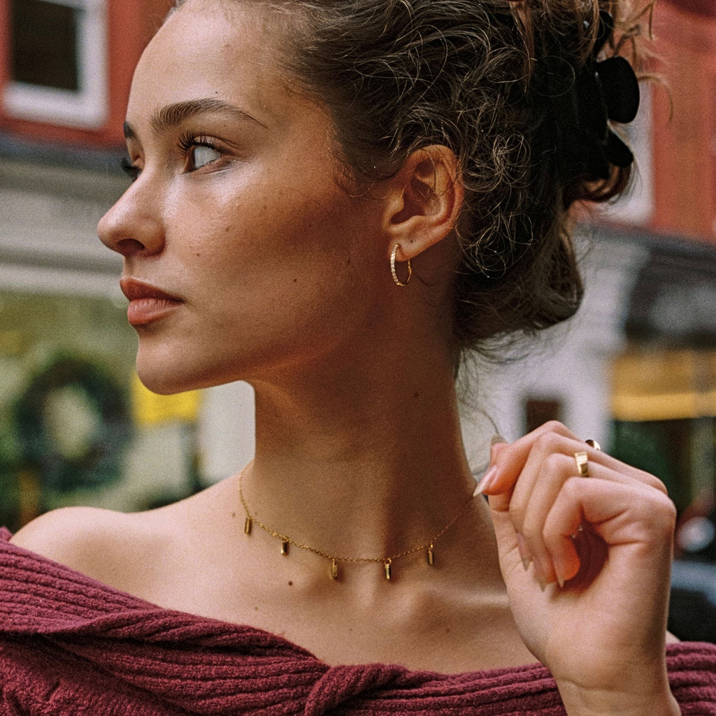 Large Pavé Hoops
