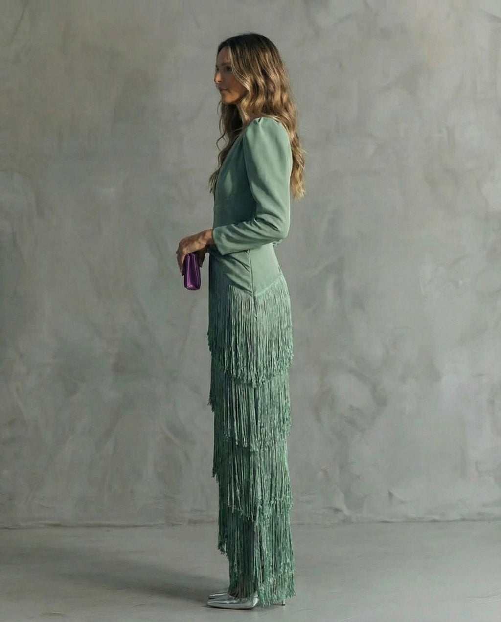 Elegant Women's Fringe Midi Dress