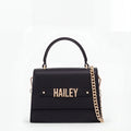 Black Evening Bag with Gold Personalised Hardware
