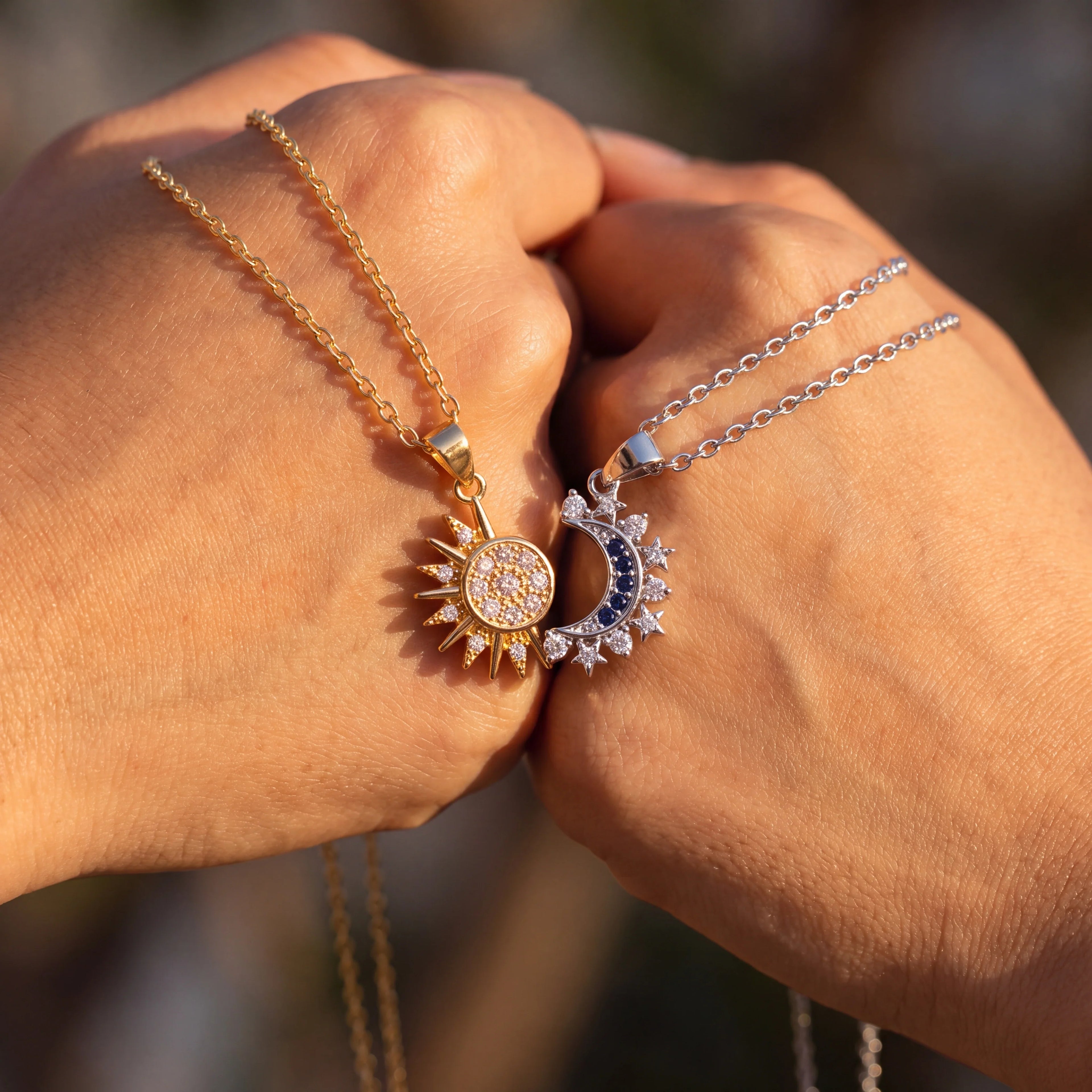 Sun and Moon Matching Necklace