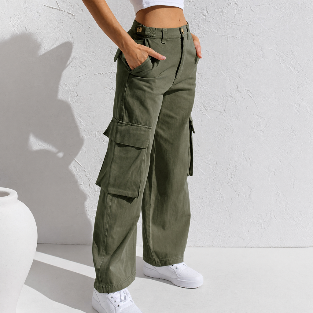 Women's Winter Cargo Jeans, High Waist