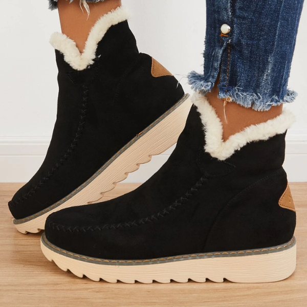 Women's Winter Platform Ankle Boots, Faux-Fur Lined