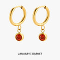 Birthstone Charm Hoops