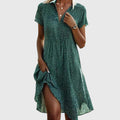 Vestido midi informal con escote en V para mujer