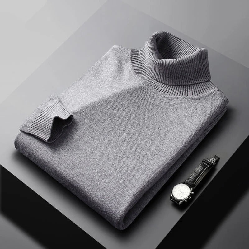 Men's Classic High Neck Sweater Winter