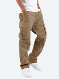 Men's Winter Cargo Pants, Drawstring Waist and Pockets