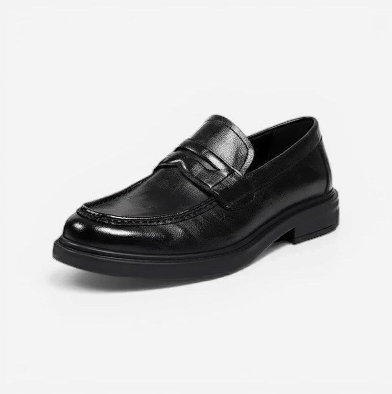 Men's Patent Leather Dress Loafers with Heel