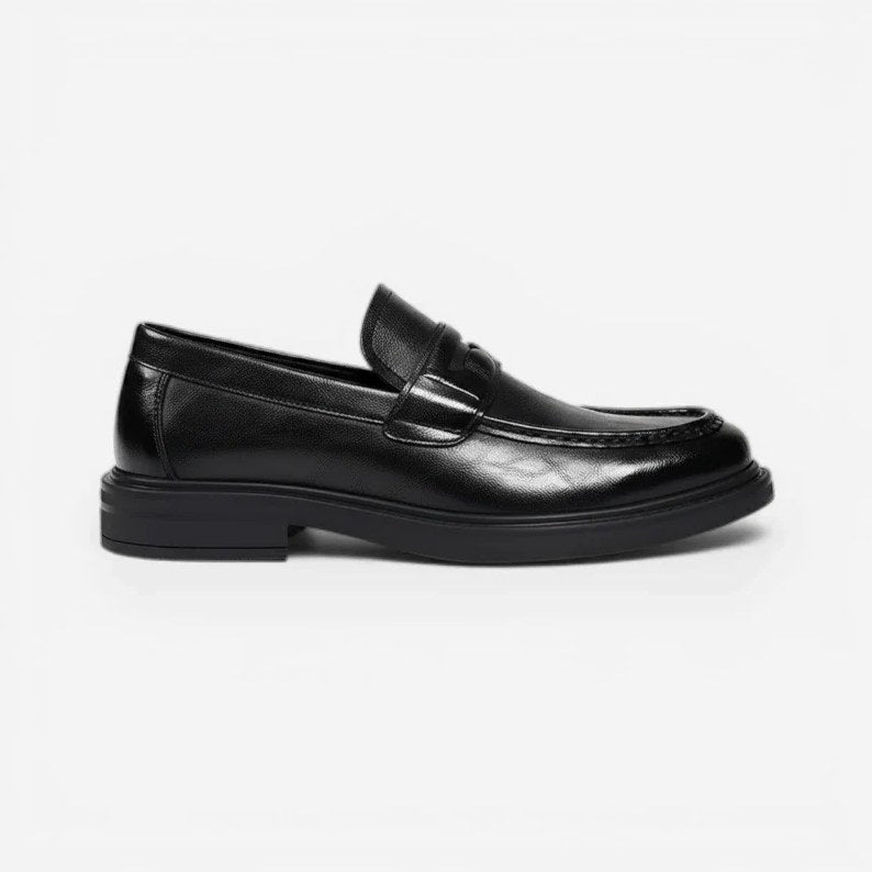 Men's Patent Leather Dress Loafers with Heel