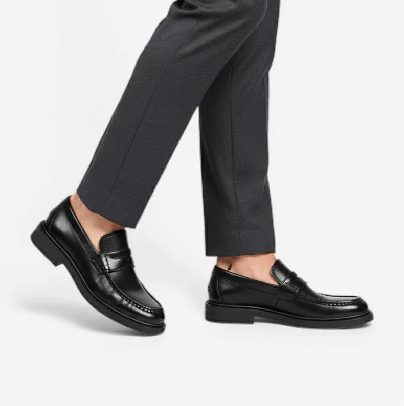 Men's Patent Leather Dress Loafers with Heel
