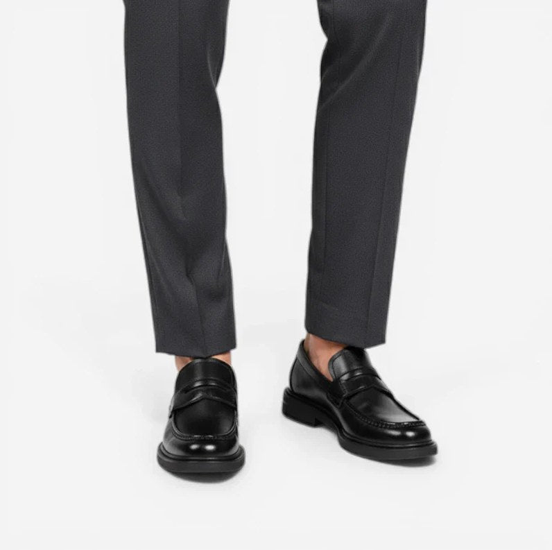 Men's Patent Leather Dress Loafers with Heel