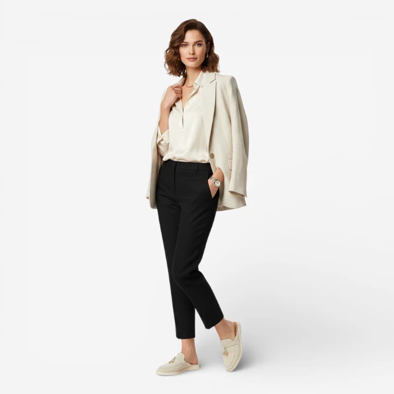 Women's Off-White Lamb Suede Open-Back Loafers