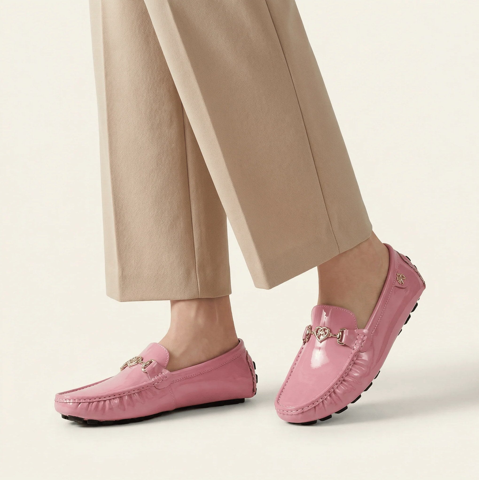 Women's Pink Patent Leather Loafers
