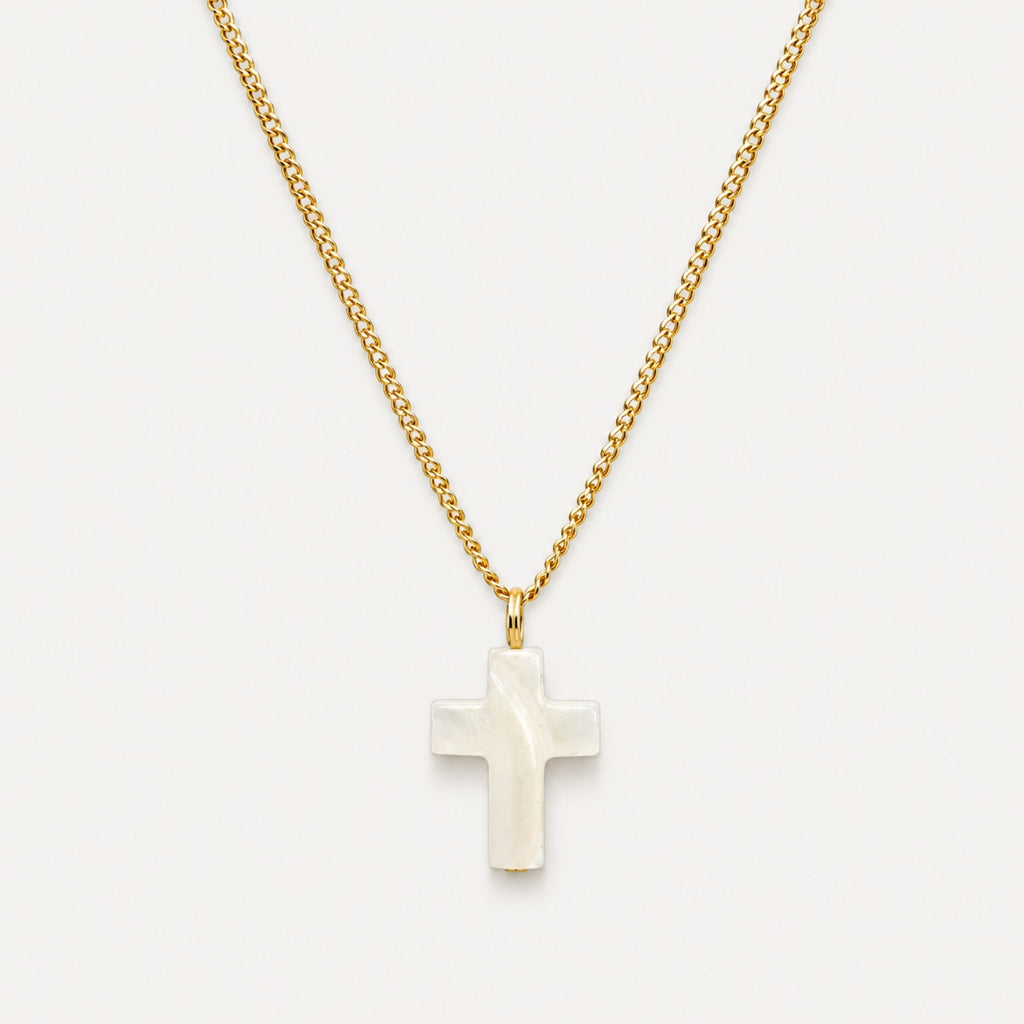 Mother of Pearl Cross Necklace