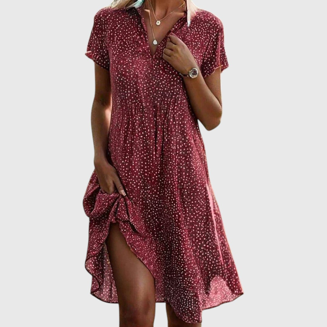 Abito midi casual da donna – scollo a V