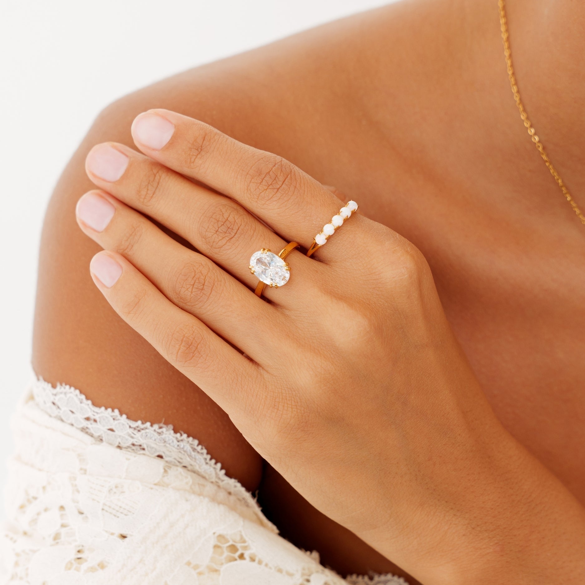 Opal Band Ring