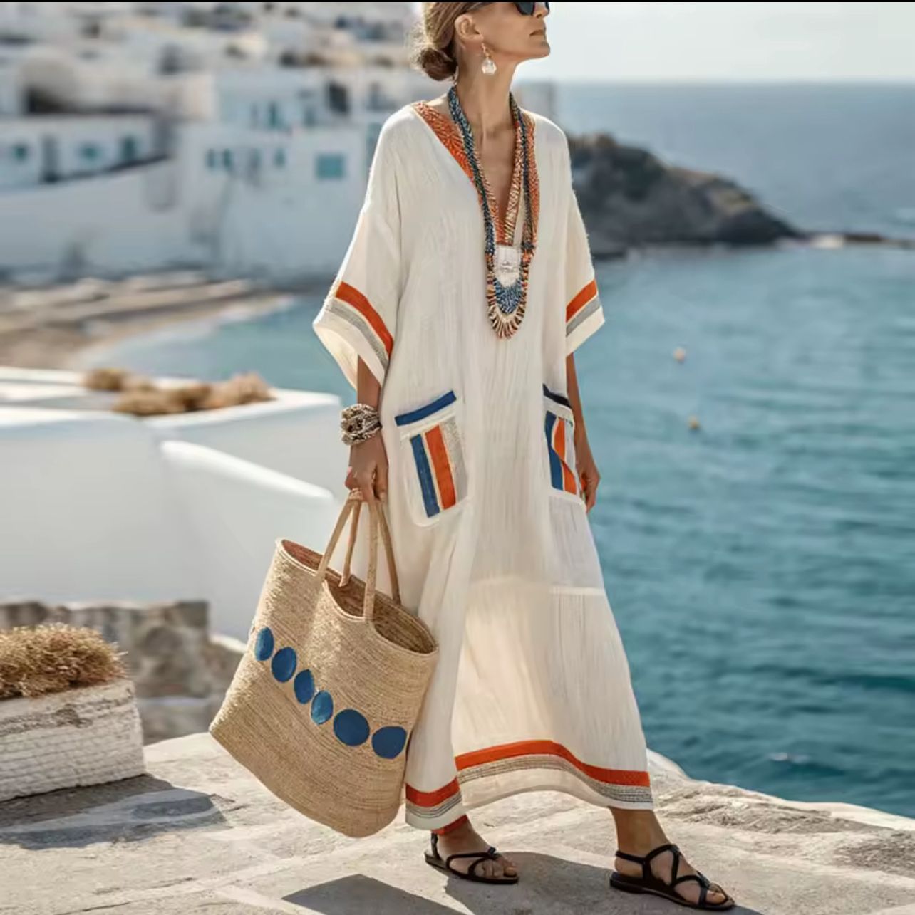 Elegant Mary - Long Strand Dress for a Stylish Summer Look