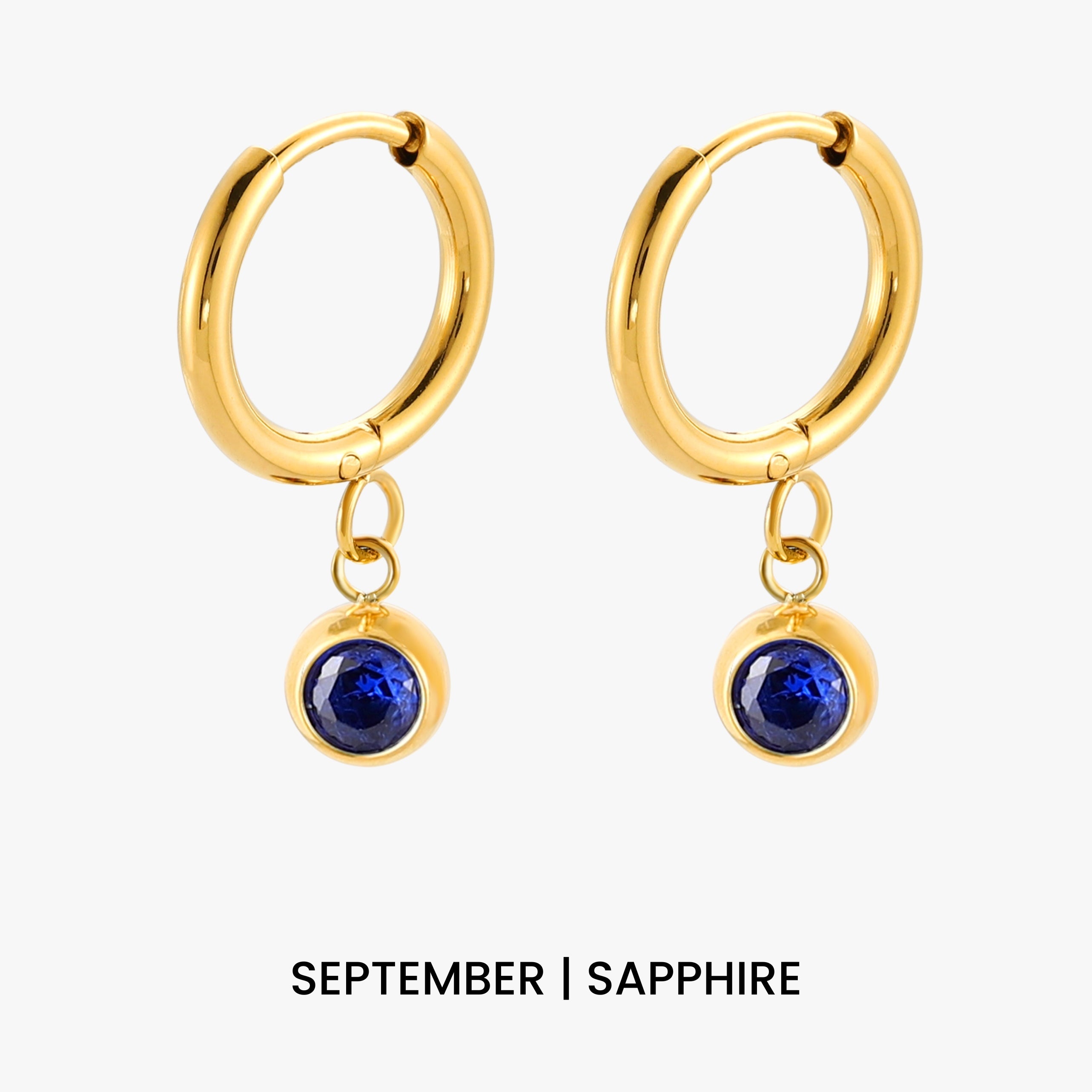 Birthstone Charm Hoops