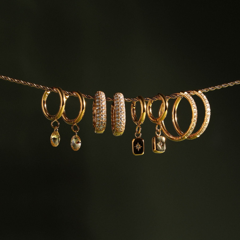 Large Pavé Hoops