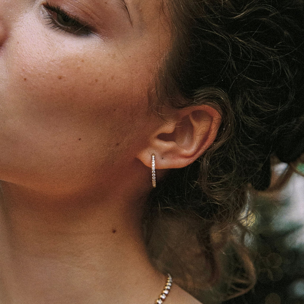 Large Pavé Hoops