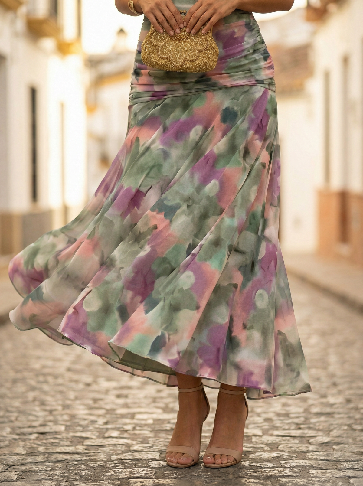 Long Evening Gown with Off-the-Shoulder Design for Women