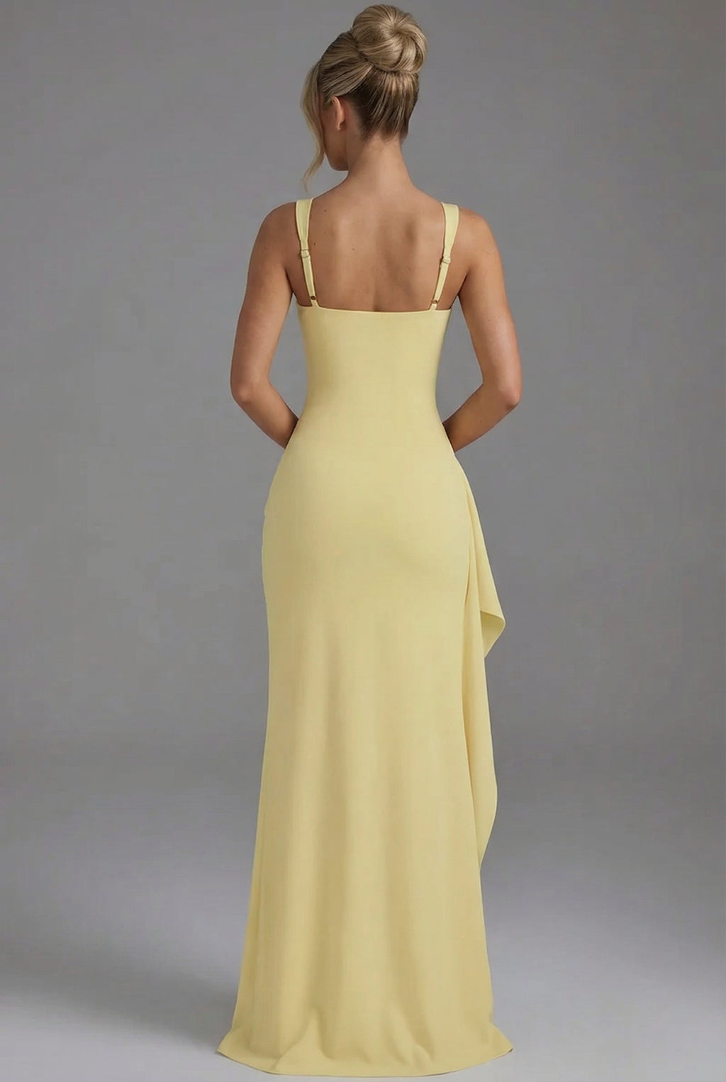 Women's Bodycon Slip Maxi Dress with Open Back and Side Split