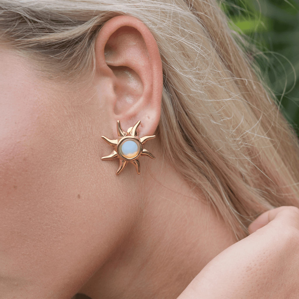Clara Sunburst Studs | 18K Gold-Plated